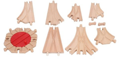Cryfokt Ensemble de Voie de en Bois, Kit d'assemblage d'extension de Voie de en Bois pour Entraînement Cérébral, Jouets de Construction, Bricolage éducatif Sûr pour Les Tout-Petits (Paquet C)