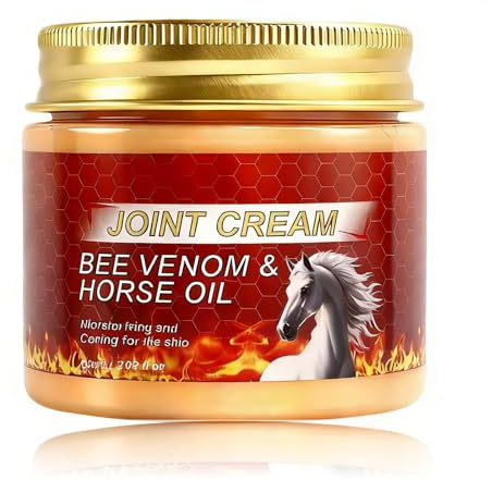 Horse Oil & Bee Venom Cream, Relieves Joint/Muscle Discomfort