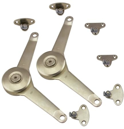 LOOTICH Duo Standard Versione Leggera Sistema di Supporto per Porta a Ribalta Staffe per Cerniere per Ante di Armadi in Legno Telai in Alluminio Fissaggio Armadio Cucina Ammortizzatore Argento 2 set