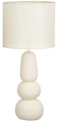 MICA Decorations Menko Tischlampe Wohnzimmer - Lampe mit Lampenschirm - Lampe Wohnzimmer Deko - 84 x ⌀38 cm - 60W E27 IP20 - Creme