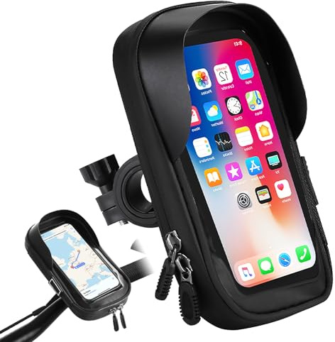 Handyhalterung Fahrrad Wasserdicht Handyhalter, Motorrad Handyhalter | 360°Drehbarem Fahrradhalterung, Fahrradtasche, mit Touchscreen Sonnenblende, für 4.7-7 Zoll Smartphone(Schwarz)