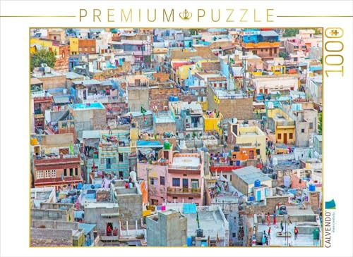 CALVENDO Puzzle Das Bunte Häusermeer von Jaipur | 1000 Teile Lege-Größe 64 x 48 cm Foto-Puzzle für glückliche Stunden