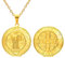 FaithHeart Photo Bilder Amulett vergoldet Saint Benedict Medaille rund Keepsake Medaillon Öffnend Dose Unisex-Halskette Jünger Schnuck 18K karat Gold Plated