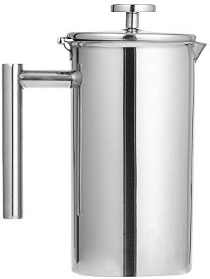 Kaffeekanne STRATFORD, aus Edelstahl 18/10, poliert, einwandig. Volumen 1000 ml. Maße: ca. 15,5 x 9 x 20,7 cm (Breite x Durchmesser