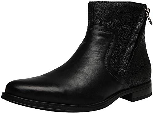 Jamron Uomo Vera Pelle Occidentale Vintage Chukka Stivali Cerniera Lampo Stivaletti Nero SN01747 EU39.5