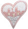 _ Großes Bügelbild Köln Herz Strass 17x19,5cm Kölner Skyline Applikation Karneval