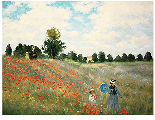 Legendarte - Tableau, Impression Sur Toile - Le Champ Des Coquelicots Claude Monet cm. 40x50