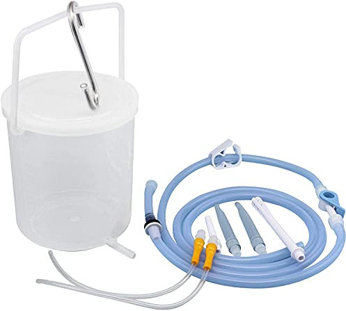 TopQuaFocus - Kit secchio per clistere per pulizia del colon 2L Secchio per clistere in plastica impermeabile Soffione doccia per clistere da 6 pezzi