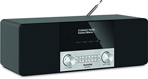 TechniSat DIGITRADIO 4 - Radio Stereo DAB (DAB+, FM, streaming audio Bluetooth (ricezione), connessione cuffie, ingresso AUX, sveglia radio, display OLED, 20 Watt RMS, altoparlanti Elac) nero
