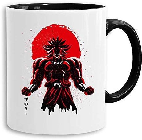 Red Sun Broly - vaso cafetera regalo Mug Son Ruffy Luffy Zoro Saitama One Dragon Master Goku Ball Vegeta Roshi Piece Db, Farbe2:Blanco
