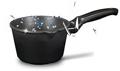 Risoli Casseruola 1 Manico BLACKplus® Alluminio PRESSOFUSO Antiaderente El Diamant Ultra Resistente FRYPAN Made Italy Cm 16