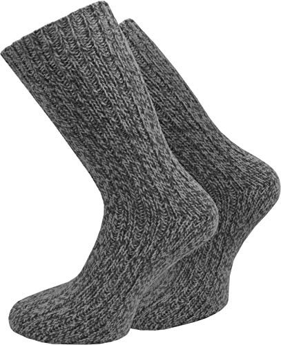 normani 4 Paar Warme Dicke Schafwollsocken wie handgestrickt/waschmaschienenfest Farbe Anthrazit Größe 43/46