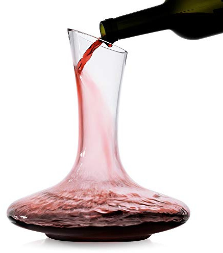 LUXU Wine Decanter,Lead-Free Hand Blown Crystal Glass