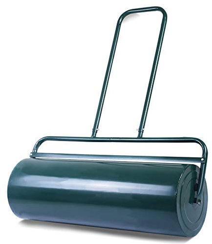 GOPLUS Rasenwalze, 48L/63L Gartenwalze befüllbar mit Wasser & Sand, Rasenroller aus Metall, Graswalze Ackerwalze für Garten & Park (63 L, Grün)