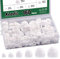 Keadic 160Pcs Bolt Covers Screw Caps Plastic Nut Assortment Kit with Organizer Box, M4 M5 M6 M8 M10 M12 Durable Nylon Insert Locknut for Matching Screws or Bolts, White