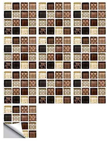 AWDX 10 x 10cm Fliesenaufkleber Mosaik Bad Fliesenfolie Küche Selbstklebende 3D Mosaik Fliesen Sticker Rosa Wasserdicht Fliesensticker Aufkleber Fliesen Folie für Badezimmer Wohnzimmer, 10er Pack