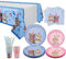 LSJDEER CAT Party Fournitures, décorations de fête de chaton Vaisselle jetable, y compris plaques de dîner, plaques de dessert, plaques de serviettes Tapis de paille Nappe - sert 20