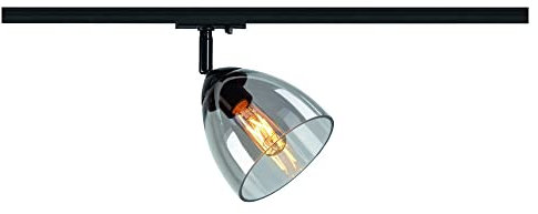 SLV PARA CONE | 1 Phasen System Leuchte, Schienenstrahler, Strahler, LED-Spot, Decken-Strahler, Decken-Leuchte, Schienensystem, Innen-Beleuchtung | GU10, max. 25W, Schwarz/Glas