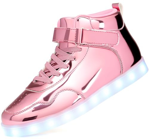 APTESOL Baskets Unisexes Rechargeables LED High Top Femmes Hommes Chaussures de Sport