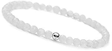 GD GOOD.designs Mondstein Armband Damen mit echten Natursteinen und 925 Silber Perle I Naturstein Armband aus facettierte 4mm Edelstein Perlen - Inkl. Geschenkbeutel