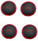4X Nabendeckel Felgendeckel Radkappe Radnabendeckel mit Chromrand für F-i-a-t 500 51884863(Rote Grenze)