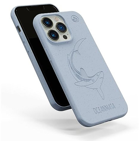 OceanMata - iPhone 12/12 Pro Hülle Design - Cover iPhone 12- Biologische Apple iPhone Hülle Ozean Plastik (Sharkgrey)