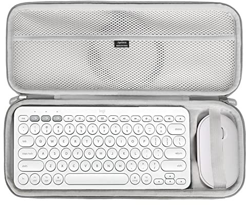 Aproca Grey Hard Travel Storage Case, for Logitech K380 Multi-Device Bluetooth Keyboard and Logitech Pebble M350 / i345 Mouse