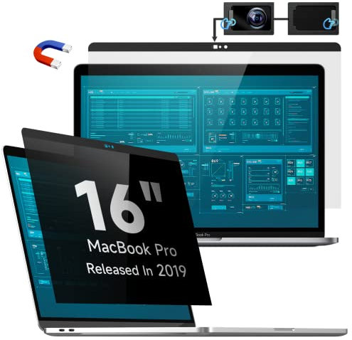 Magnetischer Blickschutzfilter Kompatibel Mit Apple MacBook Pro 16 Zoll (2019), Abnehmbar Anti Glare Blaulicht Laptop Privacy Screen Blickschutzfolie Sichtschutz für Mac Pro 16.2 (Model: A2141)