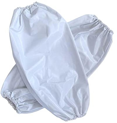 SM SunniMix Manguitos Impermeables Manguitos de protección Fundas de Brazos Multiusos para fábricas de Alimentos, Blanco