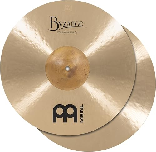 Meinl Cymbals Byzance Traditional 15 Polyphonic Hihats, Pair — Made in Turkey — Hand Hammered B20 Bronze, 2-Year Warranty (B15POH)