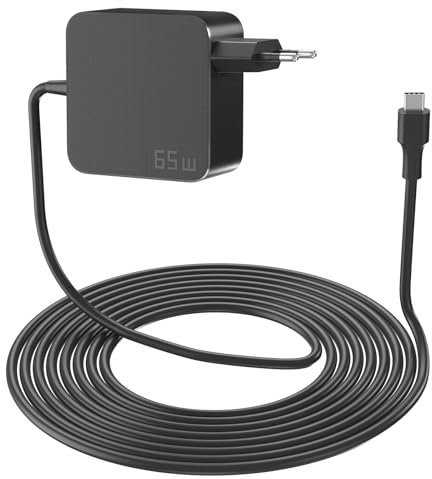 PAEBAI+ 65W USB C Cargador Portatil para Lenovo ThinkPad, ASUS ZenBook, Samsung, HP Elitebook Spectre, DELL, MacBook Pro, Acer Chromebook, Huawei Matebook, Galaxy 20V 3,25A Ordenador Alimentación