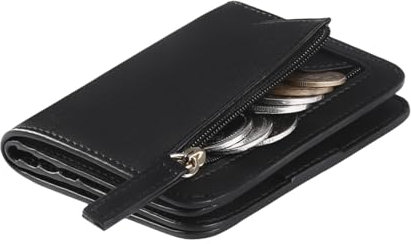 Aucuu Geldbörse Damen klein, Frauen PU Leder Portemonnaie mit RFID Schutz, Hochwertiges Damen Mini Geldbörse mit Kreditkartenetui, Fashion Kleine Geldbörse für Frauen Mädchen (Schwarz)