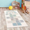 CARPETIA Kinderzimmer-Teppich pflegeleicht Hüpfkästchen weich in Creme 80x150 cm