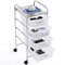 Yaheetech Carrito Auxiliar con Ruedas Carro de Almacenamiento con Cajones Carro Organizador Plastico Cajoneras Oficina para Transporte Blanco