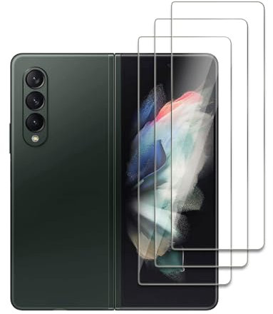 [3 Pièces] Verre Trempé pour Samsung Galaxy Z Fold 3 5G Protection écran, Ultra Résistant Film Protection écran, Ultra HD, 9H Dureté, Sans Bulles, Anti-Rayures, Facile à Installer