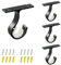 ZOCONE 4 Pièces Support Tringle Rideaux Plafond, ø25-28mm Supports Rideau Plafond avec Vis Noir Support de Tringle à Rideau Robuste Alliage D'aluminium Support Tringle Penderie pour Rideau Armoire (A)