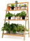 RELAX4LIFE Support de Plantes Pliable en Bambou, Étagère pour Plantes à 3 Niveaux, Étagère à Fleurs Pliante, Échelle à Plantes, pour Salon, Balcon, Jardin, Intérieur et Extérieur, Naturel