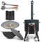 Utschak Feuerofen mit Thermometer Schornsteinverlängerung, Gusseisen Topf flacher Boden mit Deckel (22 L) Schaumlöffel, Schöpfkelle, Lagan KazanoFF, Учаг, Kazan (Set 5)