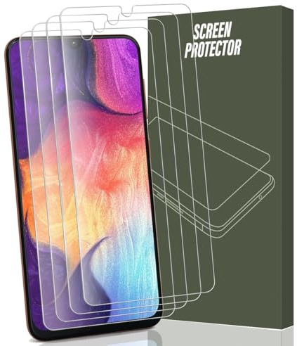 Gelaasso 4 Stück Schutzfolie für Samsung Galaxy A50 für Panzerglas | 9H Anti-Kratz Displayschutzfolie, HD klar, Berührungsempfindlich, Fingerabdruck-ID, Blasenfrei, Kompatibel mit Hülle