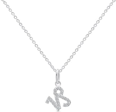 Amberta Damen Kette Sternzeichen mit Zirkonia aus 925 Sterlingsilber - Halskette Silber Sternzeichen