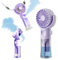 Handheld Fan Misting Hand Held Fan Rechargeable Battery Operated Portable 4 Speeds & 55ml Spray & 360° Foldable USB Personal Water Fan for Travel Camping Outdoor (Purple)