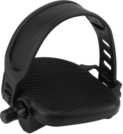 1 Paar Heimtrainer Pedale mit Riemen, Anti Rutsch Streifenmuster, Tragbare Heimtrainer Teile für Stationäre Fahrräder, Spinbikes und Stationäre Heimtrainer (9/16 Zoll Gewinde)