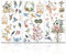 GLOBLELAND 3 Stück Aquarell Vogel Und Blumen Abziehbilder Zum Aufreiben Für Möbel Und Bastelarbeiten, 6x12 Zoll Große Möbel Transferaufkleber, Selbstklebende, Wasserfeste Dekor Transferaufkleber