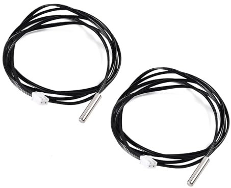 2Stück 10k Temperatursensorsonde, Thermistor Temperatursensorsonden, NTC Thermosensorsonde, Thermometer Verlängerungskabel, wasserdichte Sonde, Temperatursensor Präzisionstemperatursonde