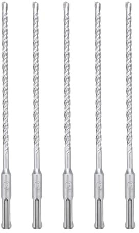 hsawbit 5PCS Masonry Drill Bits Set with SDS Plus Shank, 6mm x 210mm Hammer Drill Masonry Drills Tungsten Carbide Tip for Concrete, Brick, Cement Walls, Stone