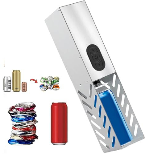 Broyeur de Canettes électrique, Concasseurs de Canettes Automatiques pour Le Recyclage Mural, Compacteur de Poubelles pour Le Recyclage des Canettes de 12 Oz ~ 16 Oz, Broyeur de Canettes pour