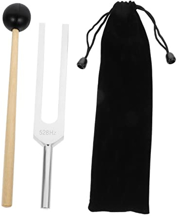ULDIGI Aluminiumlegierung 528hz Stimmgabel Satz mit Kreativem Design Medizinisches Heilinstrument für Meditation und Klangtherapie Silberfarbene Klangstimmgabel