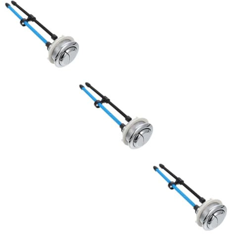 jojofuny 3pcs Toilet Tank Round Double Button Replacement for Toilet Tank Supply Mirror Plating Simple Design Easy Installation