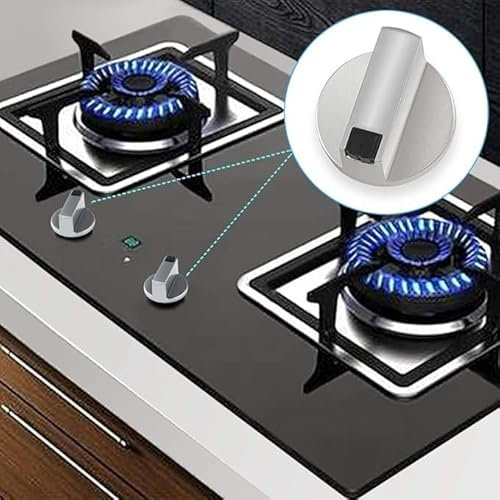 EHDWXVZM 8 Uds Perillas De Estufa De Gas, Perillas De Estufa De Gas De 6Mm, Interruptor Giratorio Plateado, Cubiertas De Perillas De Gas, Reemplazo De Perillas De Utensilios De Cocina