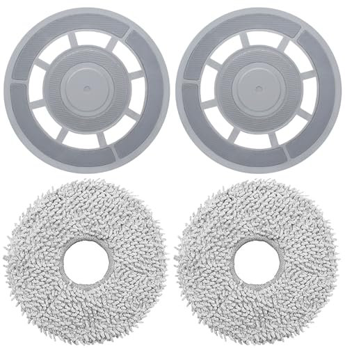 DianSung Wipes with Replacement Bracket Accessories for Roborock Q revo S, Q Revo, Q Revo Maxv, Q Revo Pro Robot Vacuum Cleaner Mop Plates Replacement Parts, Mop Pad Floor Cleaning
